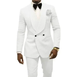 Men's Jacquard Suit Two Pieces Blazer Pant Set Shawl Lapel Tuxedo Set for Business Wedding Party - Image 6
