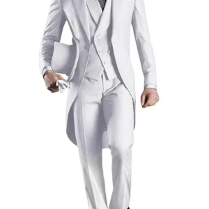 Formal Men's Suits Peak Lapel Tail Coat Elegant Regular Fit 3 Piece Blazer Vest Pants Set Prom Tuxedos Wedding Business - Image 5