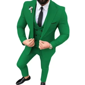 Formal Elegant Mens Suit Slim Fit 3 Piece Blazer Vest Pants Sets Peak Lapel Men Tuxedo Business Suit Prom Wedding High Quality - Image 3