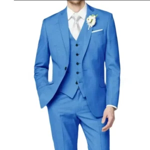 Formal Slim Fit Suits for Men 3 Piece Blazer Vest and Pant Set Elegant Tuxedo Suits for Men Wedding Dresses Groomsmen Blazer Set - Image 6