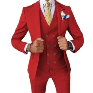 Regular Classic Men's Suits Fit Slim 3 Pieces Blazer+Vests+Pants Double Breasted Vest Prom Tuxedos Set Business Wedding Party - Image 4