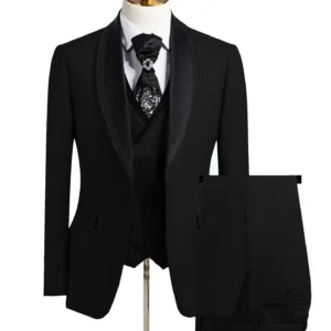 2024 New Formal Suit for Men 3 Pieces Blazer Vest and Pants Set Elegant Tuxedo for Business Evening Party Wedding - Image 2