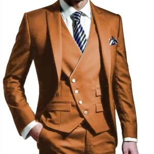 Elegant Men Suits 3 Pieces Slim Fit Blazer Vest Pants Set Peak Lapel Tuxedo Set for Wedding Single Breasted Suit Elegant Wedding - Image 5