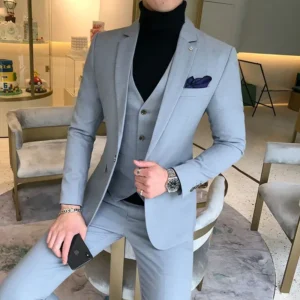 Luxury Men Dress Suits British 3Piece Set Men Wedding Suit New 2020 Fall Mens Business Formal Plaid Suit Men Slim Fit Dress Suit - Image 4