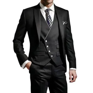 Formal Slim Fit Suit for Men 3 Pieces Blazer Vest and Pants Set Peak Lapel High Quality Wedding Dress Evening Party Tuxedo Suits - Image 6