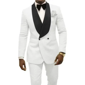 Men's Jacquard Suit Two Pieces Blazer Pant Set Shawl Lapel Tuxedo Set for Business Wedding Party - Image 2