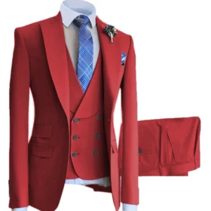 White Men Suits Set Groomsmen Groom Wear Tuxedos Costume Homme Mariage Wedding Business Suits For Men 3PCS(Blazer+Vest+Pants) - Image 5