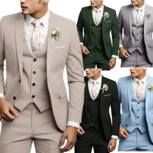 Formal Suit Sets of Clothes 3 Pieces Blazer Vest and Pants Set Luxury Tuxedo Suits for Men Classic Wedding Dresses Prom Business - Image 1