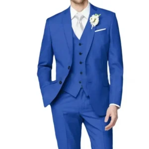 Formal Slim Fit Suits for Men 3 Piece Blazer Vest and Pant Set Elegant Tuxedo Suits for Men Wedding Dresses Groomsmen Blazer Set - Image 4
