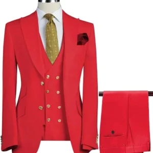 Formal Slim Fit Suits for Men Peak Lapel 3 Pieces Blazer Vest and Pants Set Luxury Men's Suit for Wedding Business Prom - Image 4