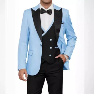 Luxury Suit for Men 3 Pieces Blazer Vest and Pants Set Peak Lapel Tuxedo Set for Business Party Wedding Dresses Prom Outfit - Image 3