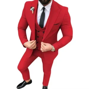 Formal Elegant Mens Suit Slim Fit 3 Piece Blazer Vest Pants Sets Peak Lapel Men Tuxedo Business Suit Prom Wedding High Quality - Image 6